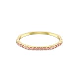 Swarovski Bracciale rigido Matrix, Taglio baguette, Rosa, Placcato color oro, S