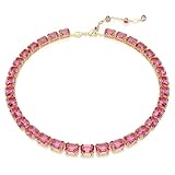 Swarovski Collana Millenia, Taglio ottagonale, Rosa, Placcato color oro